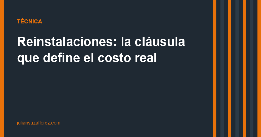 Reinstalaciones: la cláusula que define el costo real
